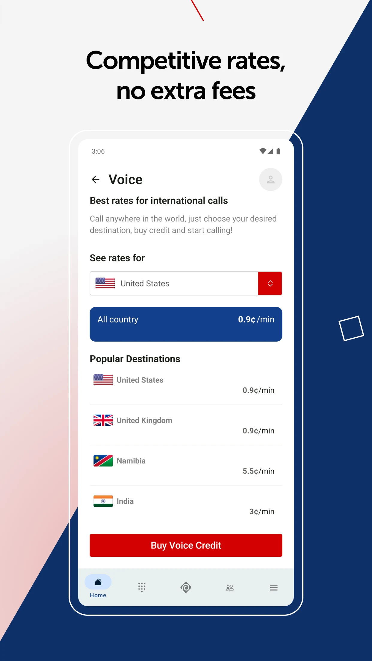 PhoneClub International Calls screenshot